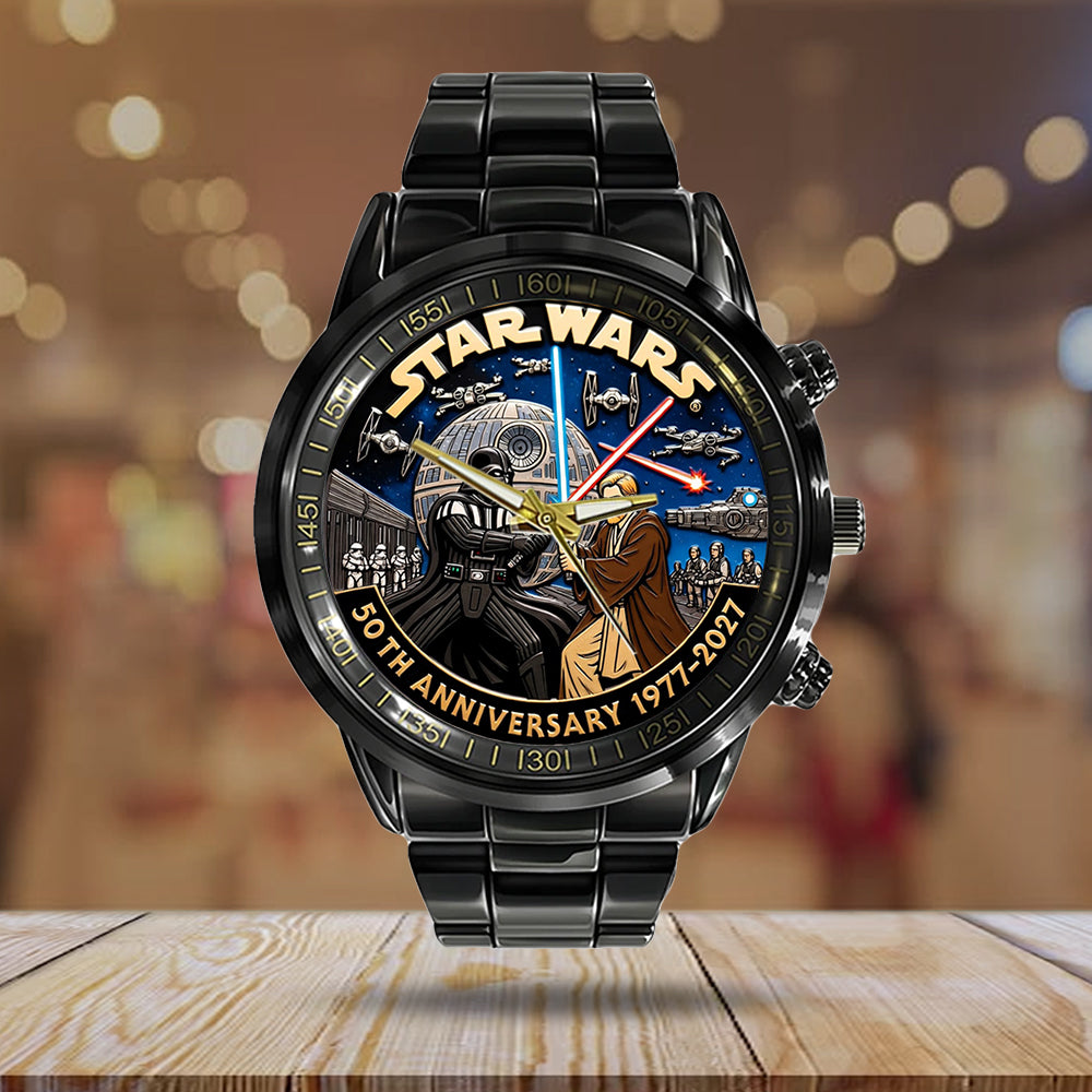 Star Wars 50th Anniversary Black Stainless Steel Watch - TMTHU5088