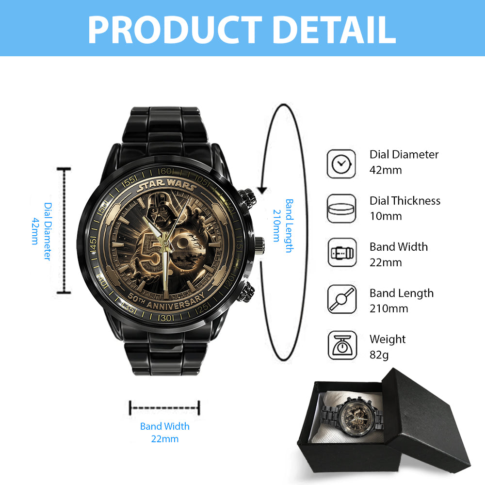 Star Wars 50th Anniversary Black Stainless Steel Watch - TMTHU6603