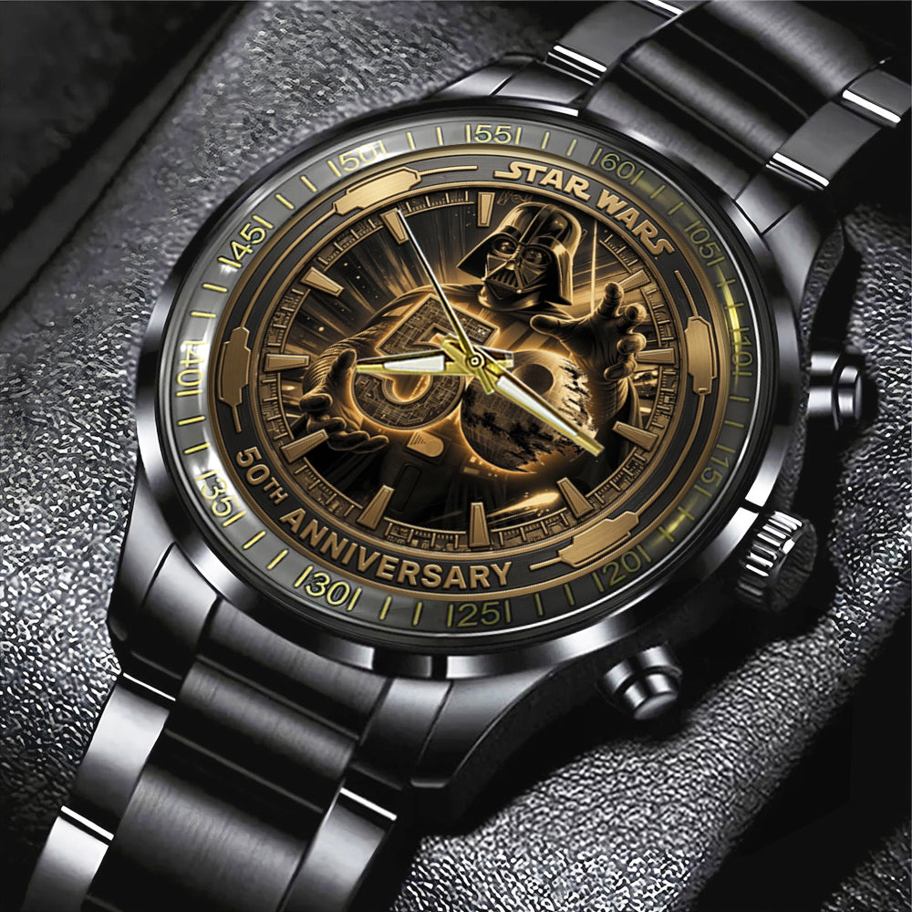 Star Wars 50th Anniversary Black Stainless Steel Watch - TMTHU6603