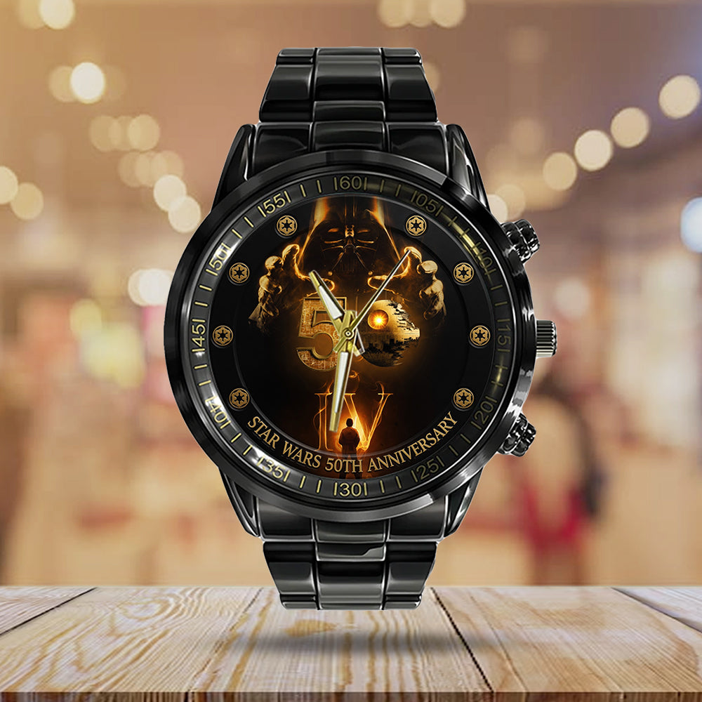 Star Wars 50th Anniversary Black Stainless Steel Watch - TMTHU6789