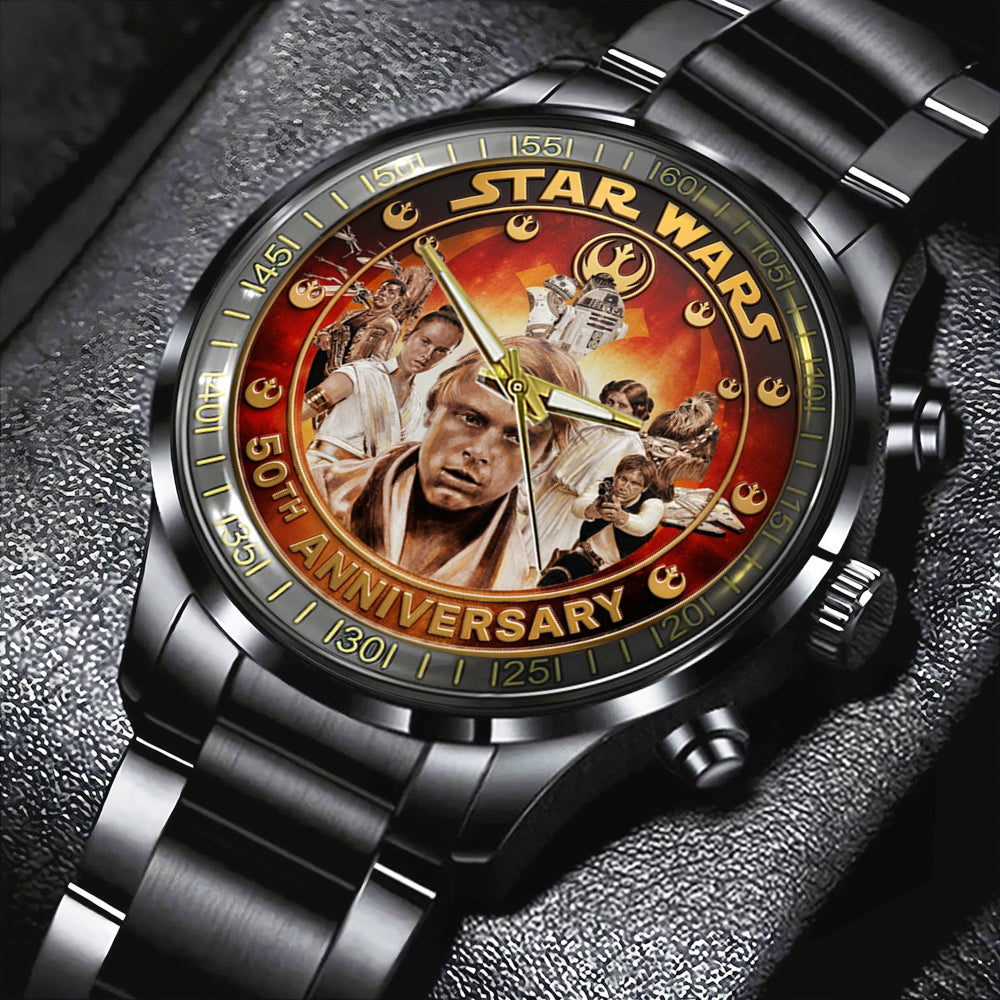 Star Wars 50th Anniversary Black Stainless Steel Watch - TMTHU7277