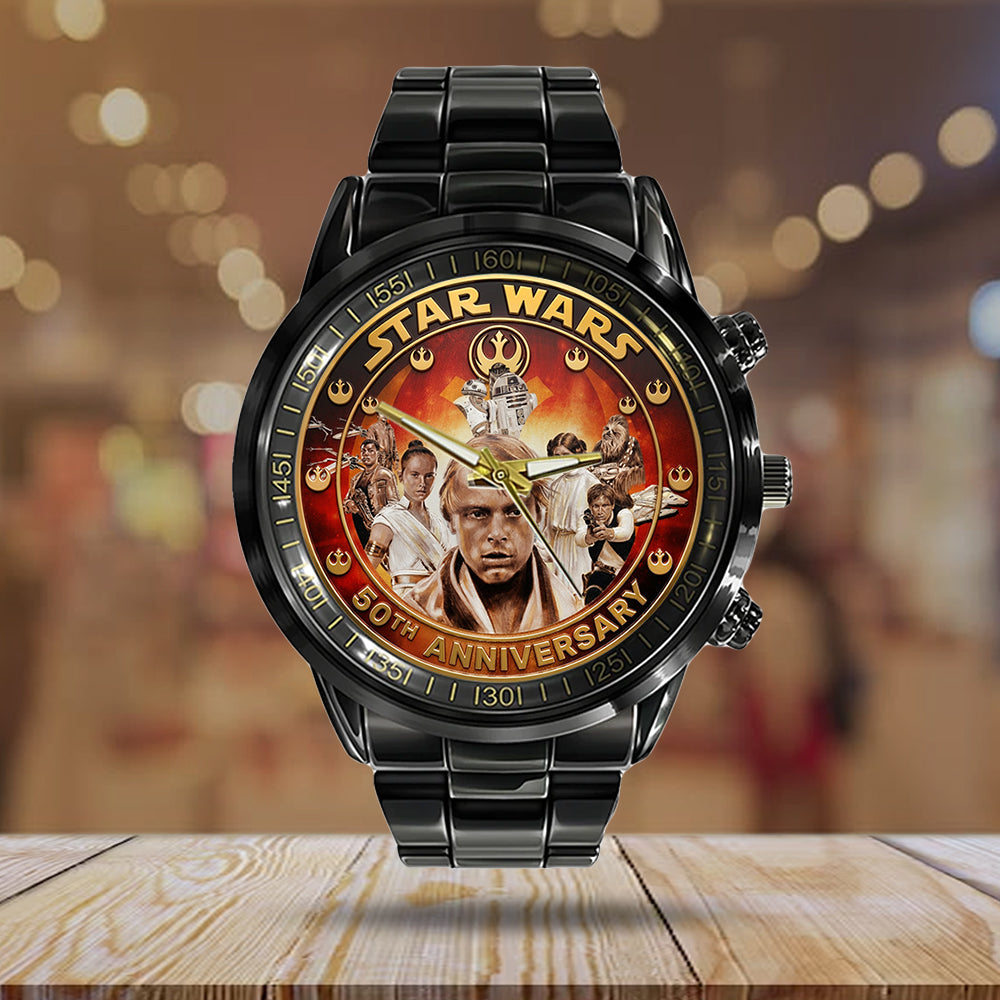 Star Wars 50th Anniversary Black Stainless Steel Watch - TMTHU7277