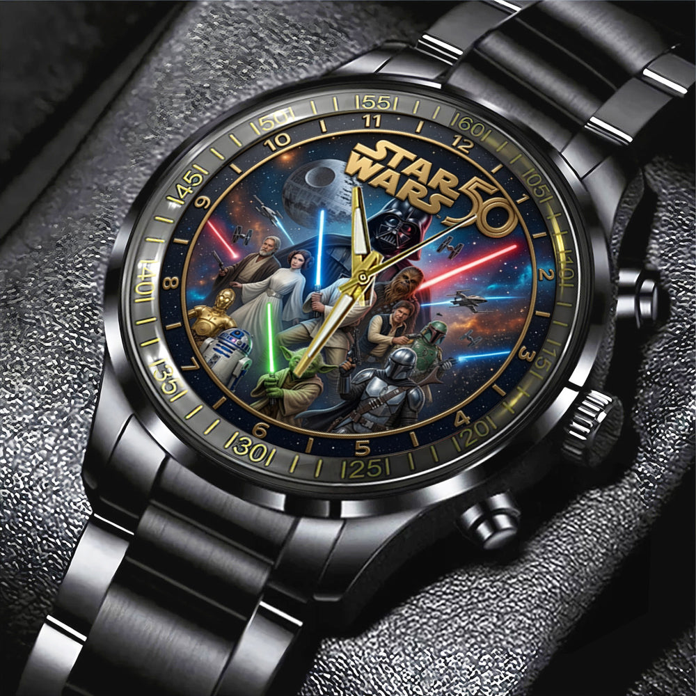Star Wars 50th Anniversary Black Stainless Steel Watch - TMTHU7408