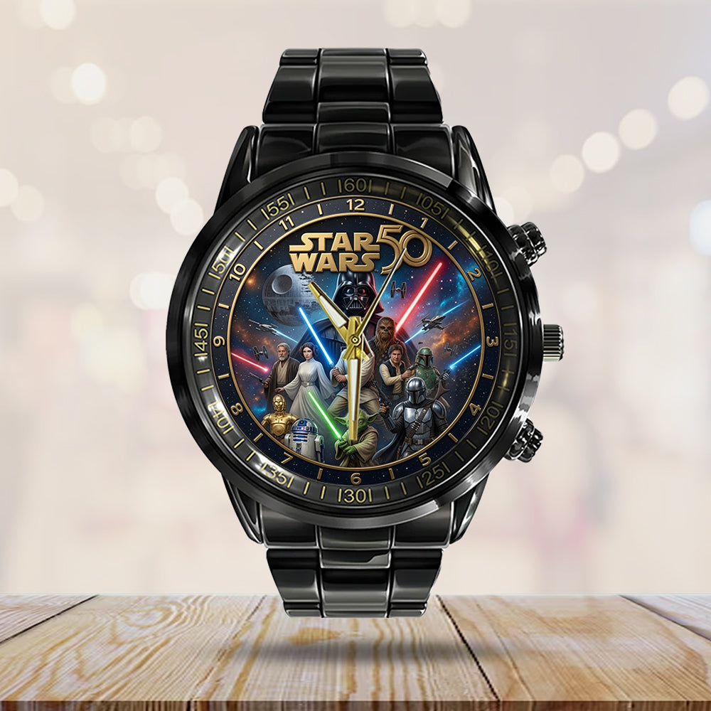 Star Wars 50th Anniversary Black Stainless Steel Watch - TMTHU7408