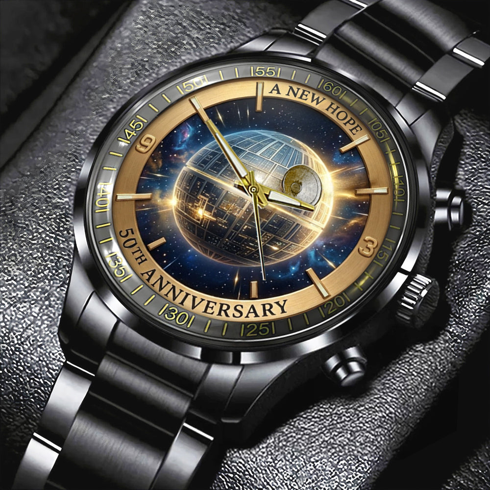 Star Wars 50th Anniversary Black Stainless Steel Watch - TMTHU7643
