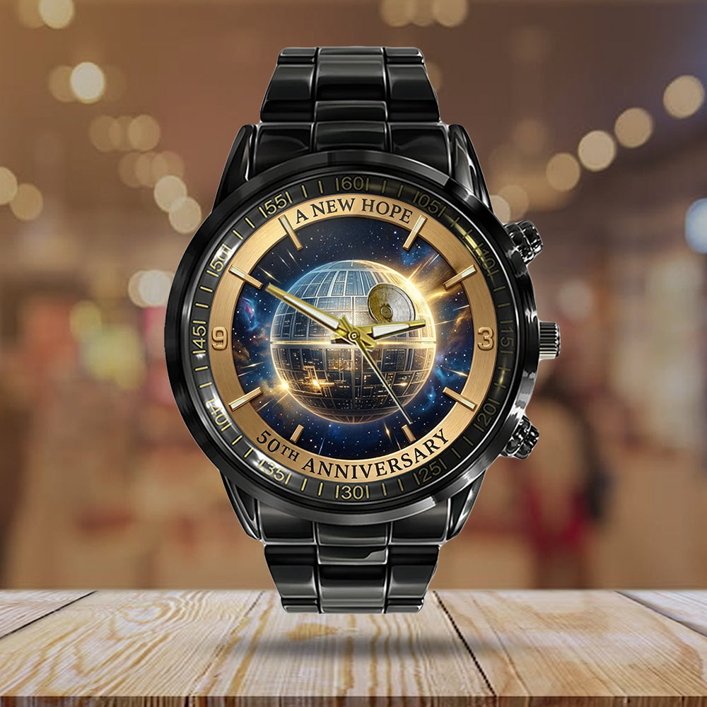 Star Wars 50th Anniversary Black Stainless Steel Watch - TMTHU7643