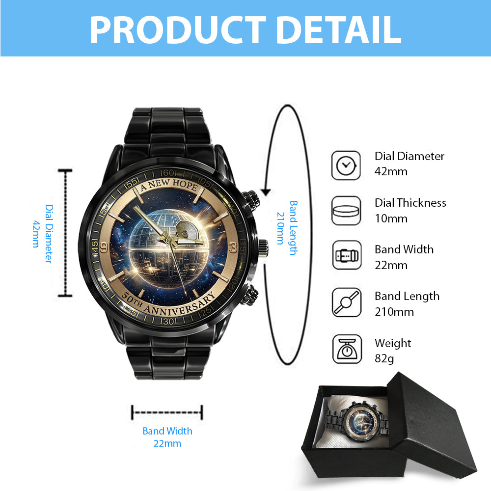 Star Wars 50th Anniversary Black Stainless Steel Watch - TMTHU7643