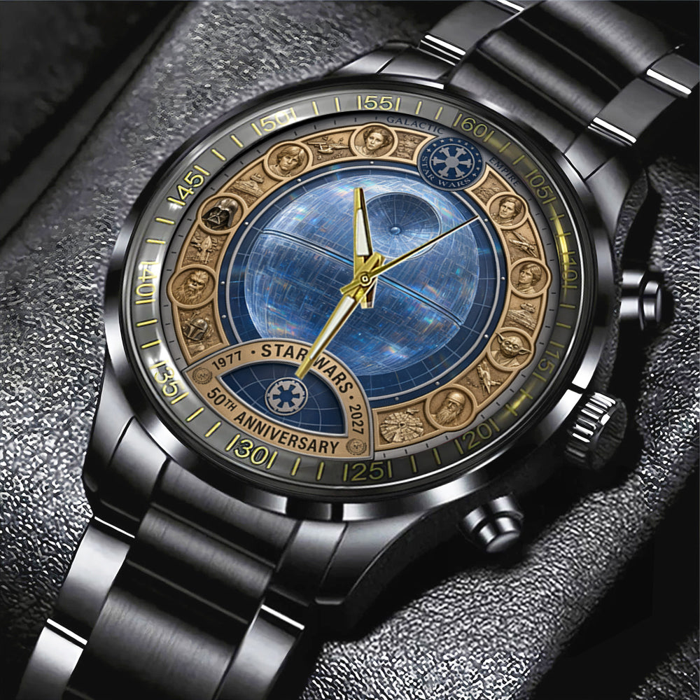 Star Wars 50th Anniversary Black Stainless Steel Watch - TMTHU7694