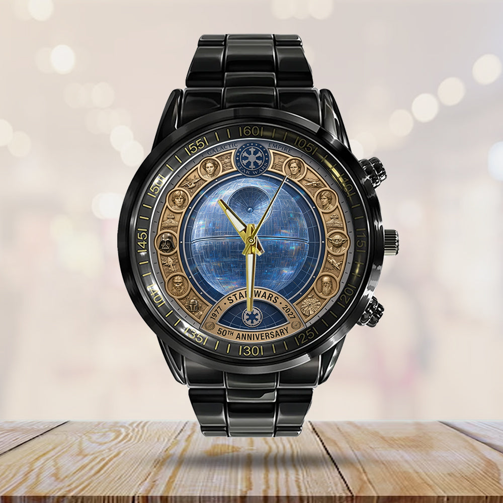 Star Wars 50th Anniversary Black Stainless Steel Watch - TMTHU7694