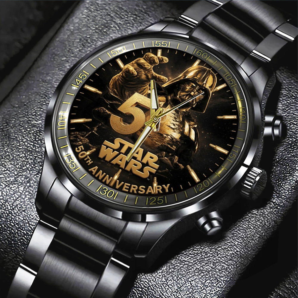 Star Wars 50th Anniversary Black Stainless Steel Watch - TMTHU6680