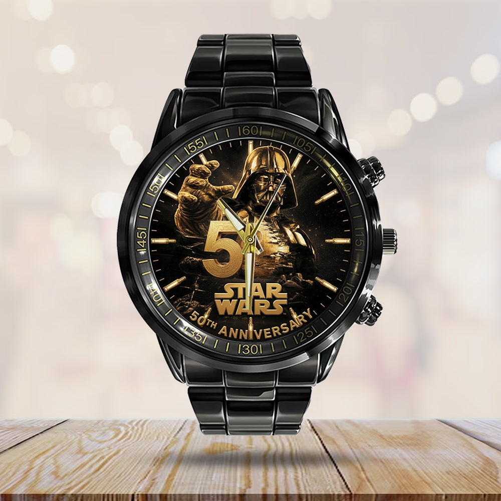Star Wars 50th Anniversary Black Stainless Steel Watch - TMTHU6680