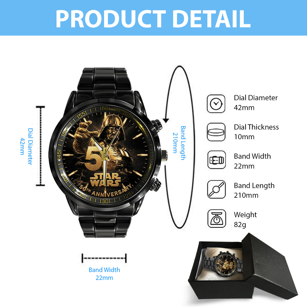Star Wars 50th Anniversary Black Stainless Steel Watch - TMTHU6680