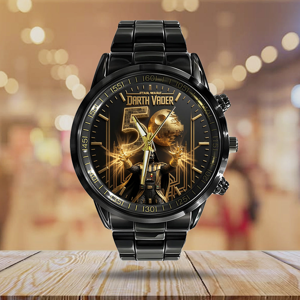 Star Wars 50th Anniversary Black Stainless Steel Watch - TMTHU6795