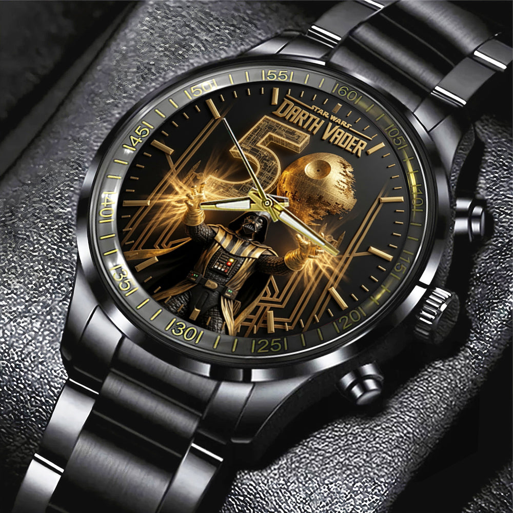 Star Wars 50th Anniversary Black Stainless Steel Watch - TMTHU6795