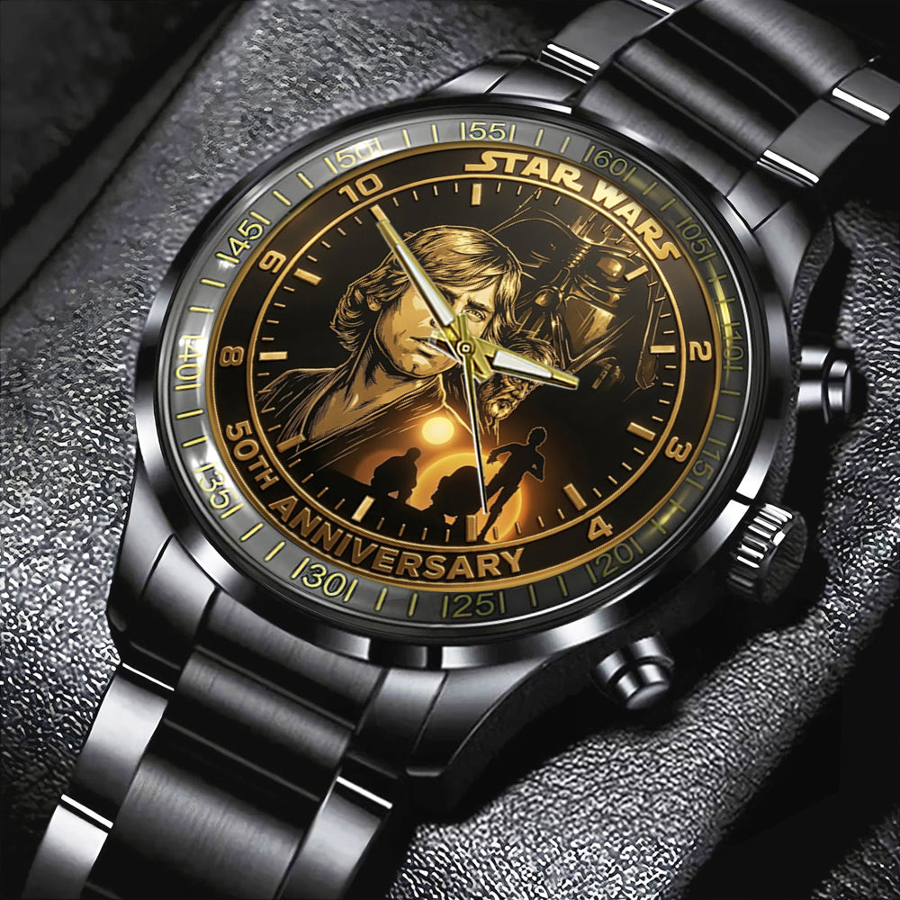 Star Wars 50th Anniversary Black Stainless Steel Watch - TMTHU6850