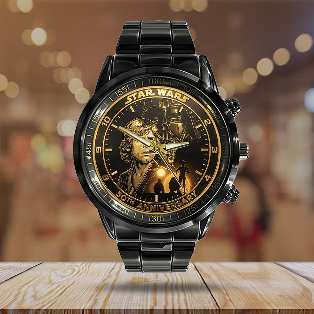 Star Wars 50th Anniversary Black Stainless Steel Watch - TMTHU6850