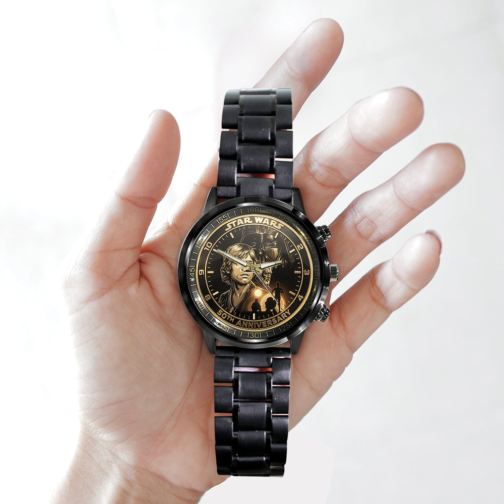 Star Wars 50th Anniversary Black Stainless Steel Watch - TMTHU6850