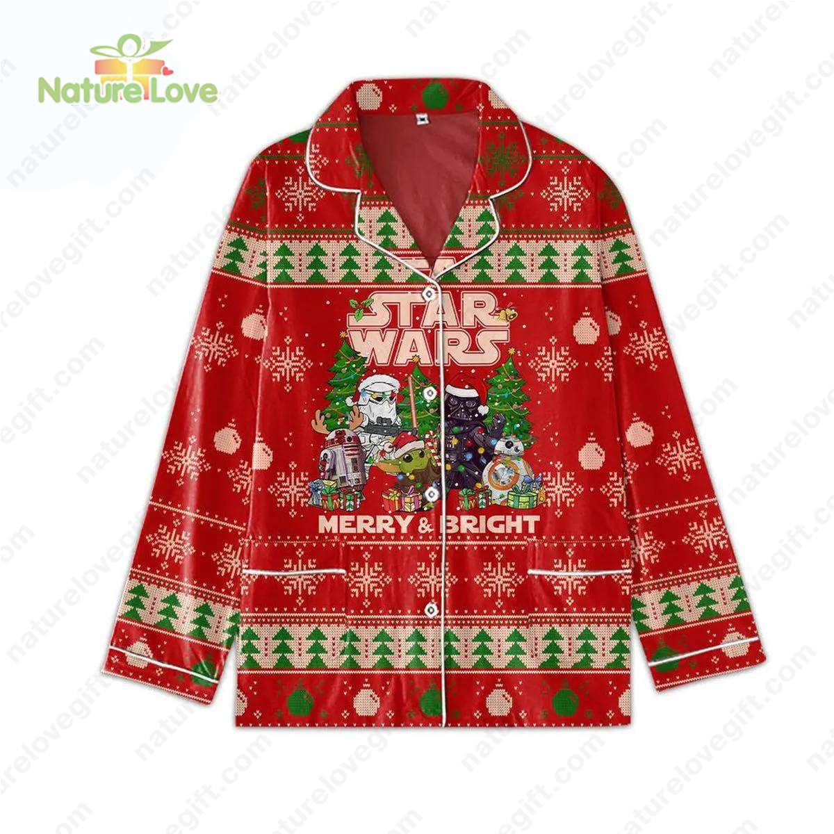 Star Wars Merry Bright Christmas Red Xmas Pajamas Set