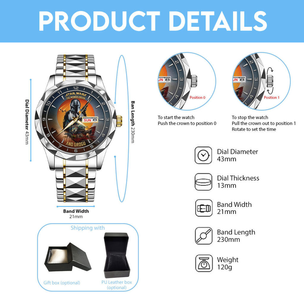 Star Wars: The Mandalorian and Grogu Alloy Luxury Quartz Watch - TMTHU6678