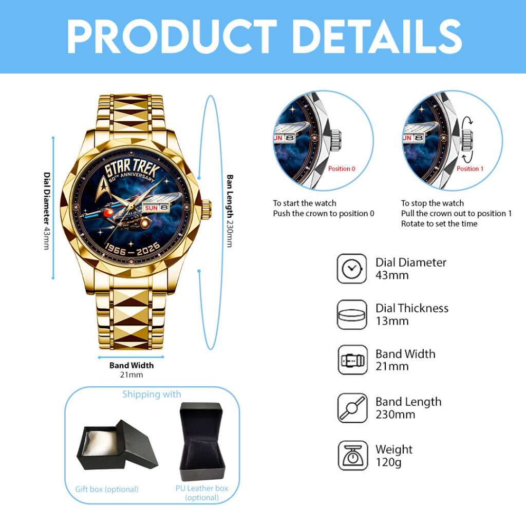 Star Trek 60th Anniversary Alloy Luxury Quartz Watch - VANDH5044