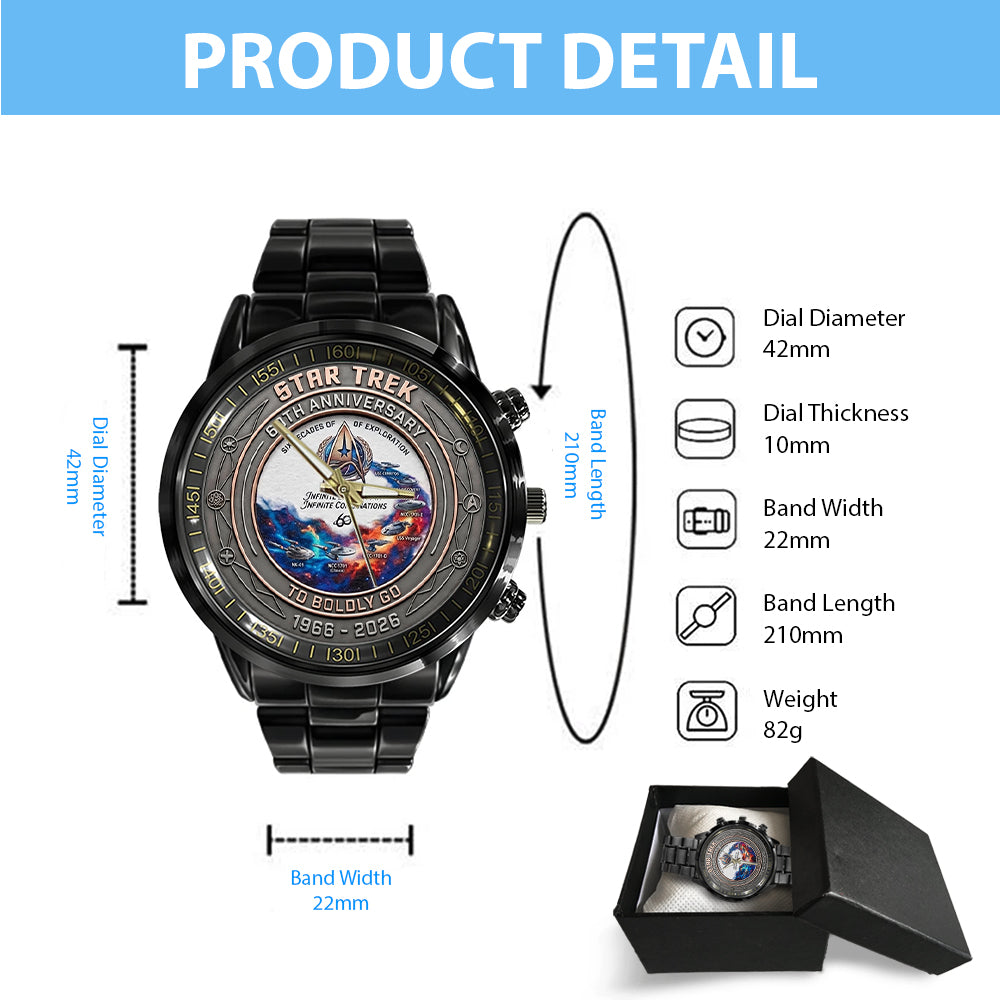 Star Trek 60th Anniversary Black Stainless Steel Watch - MAITM15176