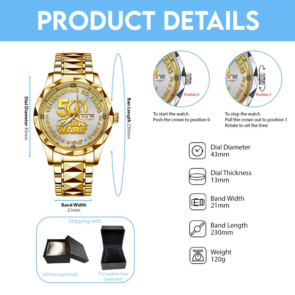 Star Wars 50th Anniversary Alloy Luxury Quartz Watch - TMTHU2423