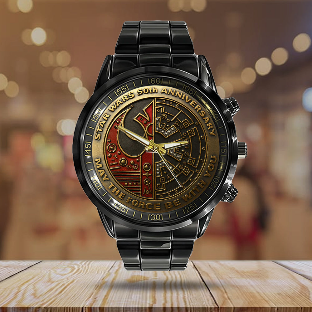 Star Wars 50th Anniversary Black Stainless Steel Watch - TMTHU2623