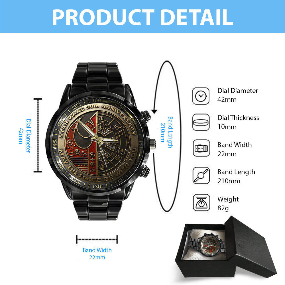 Star Wars 50th Anniversary Black Stainless Steel Watch - TMTHU2623