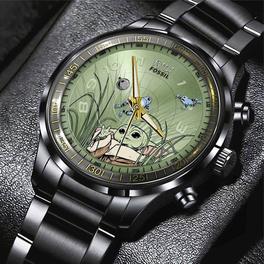 Star Wars: The Mandalorian and Grogu Black Stainless Steel Watch - GNE6387