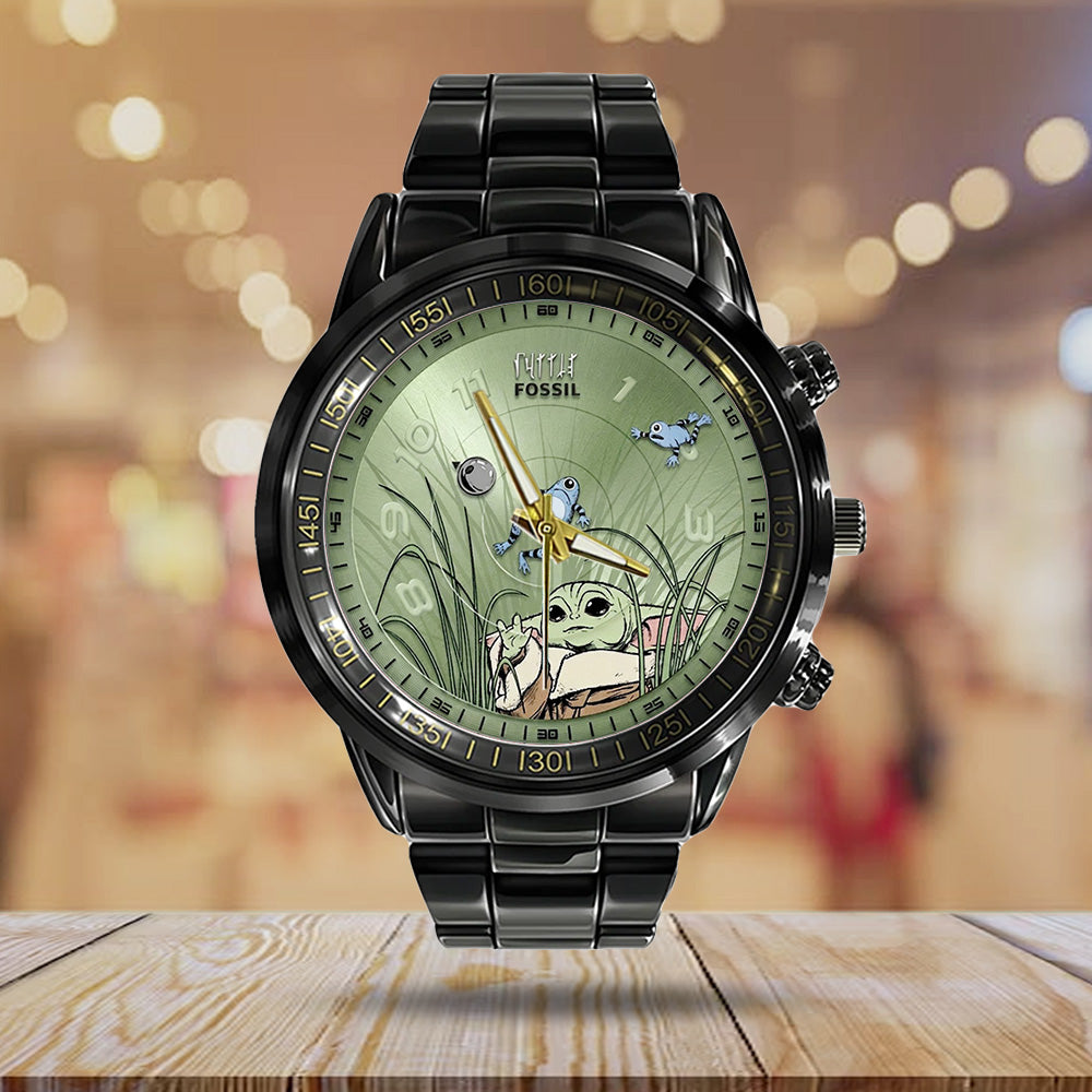 Star Wars: The Mandalorian and Grogu Black Stainless Steel Watch - GNE6387