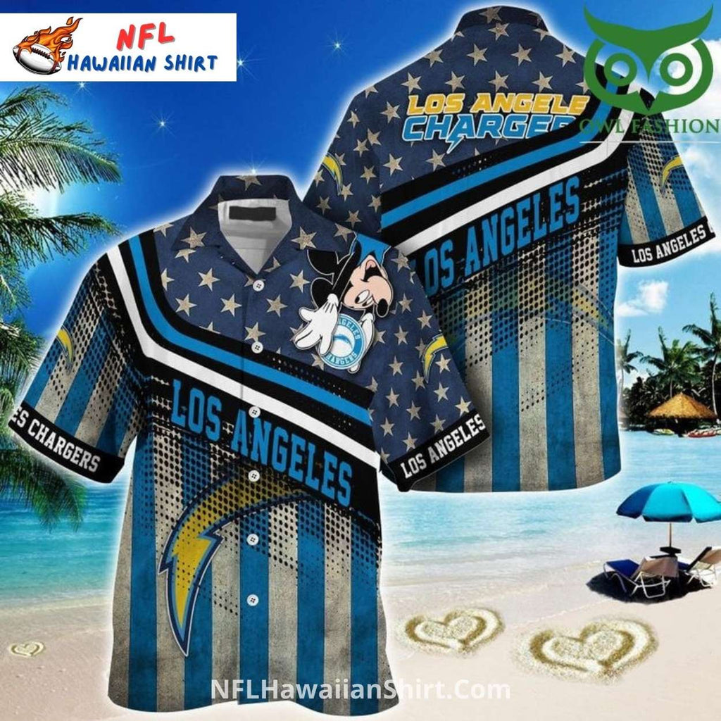Starry Los Angeles Chargers Mickey Mouse Shirt