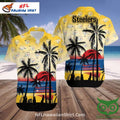Steelers Aloha Shirt Beach Sunset And Palm Tree Design