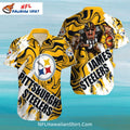 Steelers Hawaiian Shirt With Swirl Pattern And Team Logo