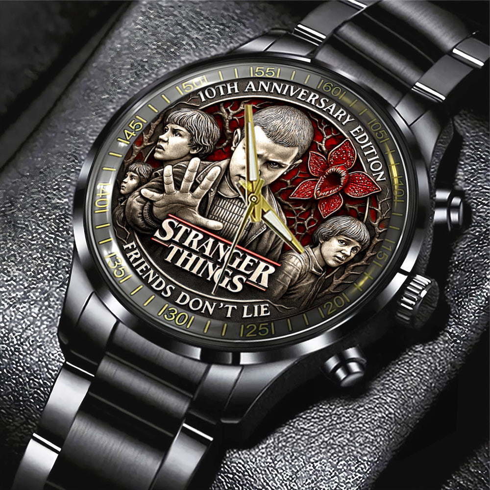Stranger Things  10th Anniversary 2026 Black Stainless Steel Watch - TANTN19292