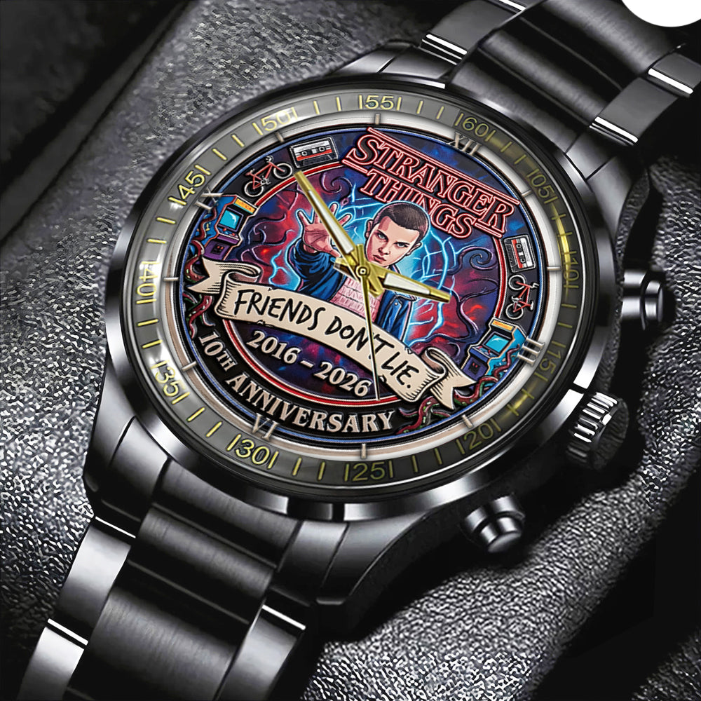 Stranger Things 10th Anniversary Black Stainless Steel Watch - MAITM14308