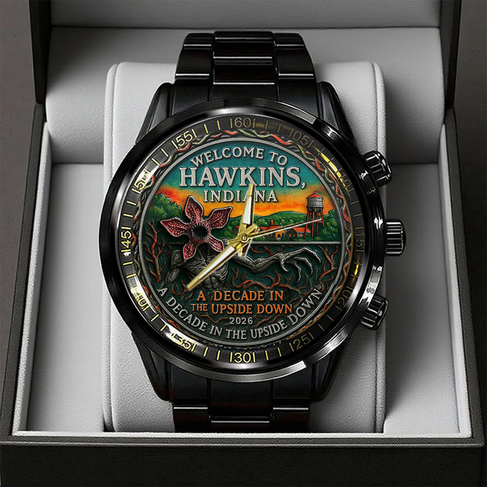 Stranger Things 10th Anniversary Coin 2026 Black Stainless Steel Watch - TANTN19007