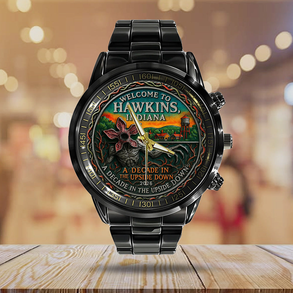 Stranger Things 10th Anniversary Coin 2026 Black Stainless Steel Watch - TANTN19007