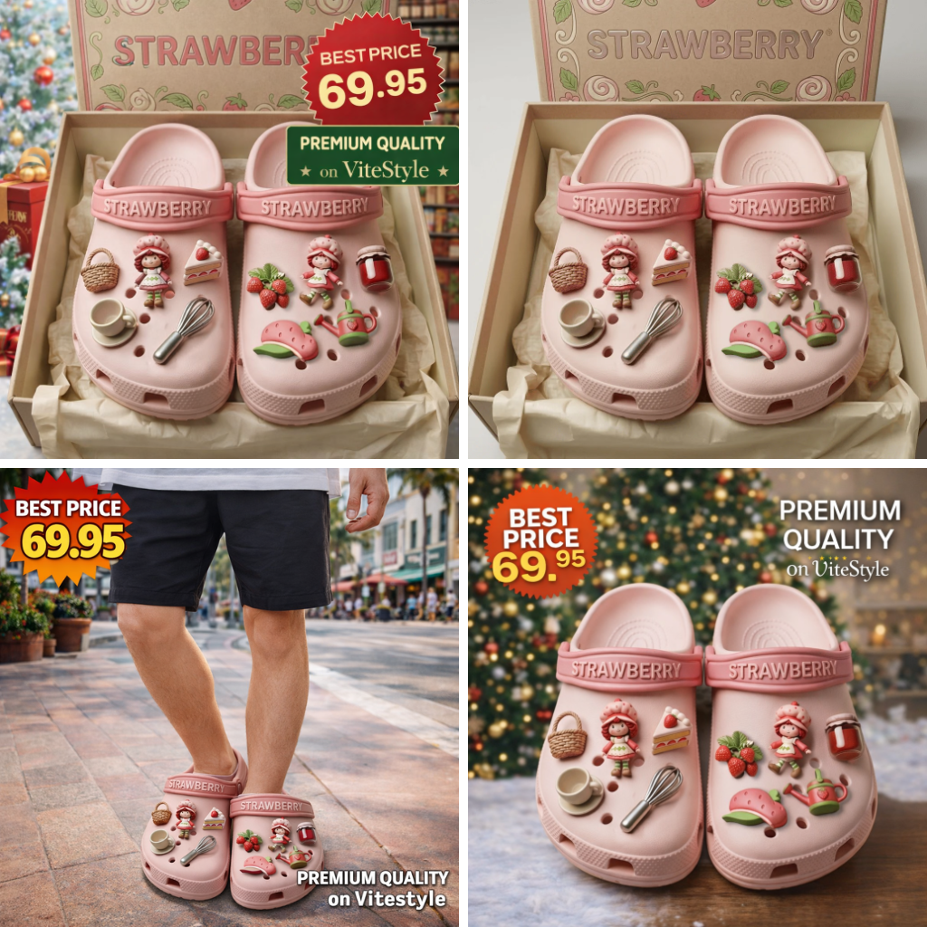 Strawberry Crocs with Charms