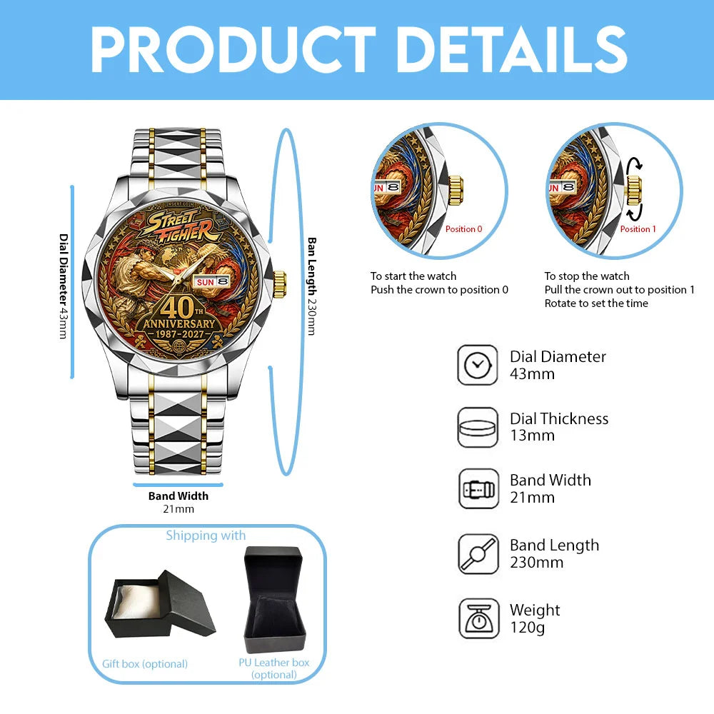 Street Fighter 40th Anniversary Alloy Luxury Quartz Watch - TANTN25130