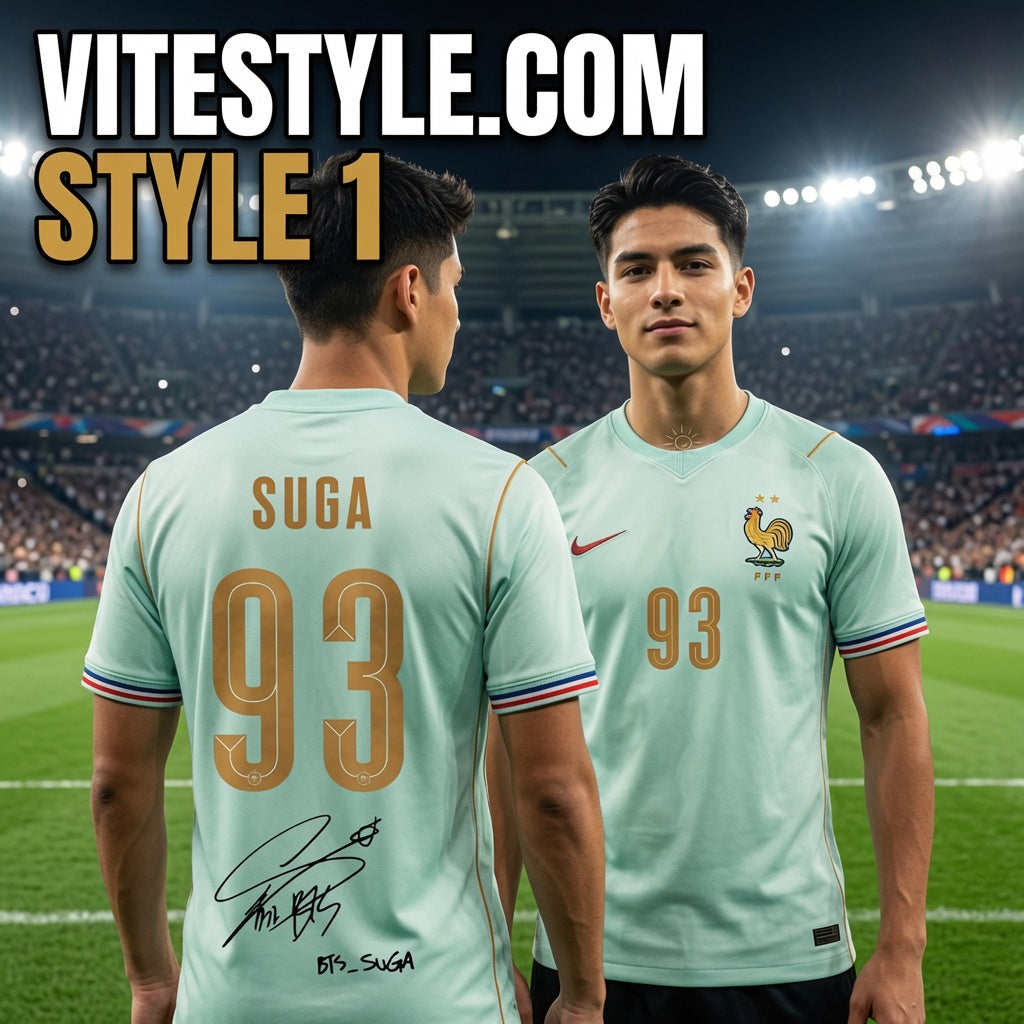 Suga BTS France Football Team Jersey