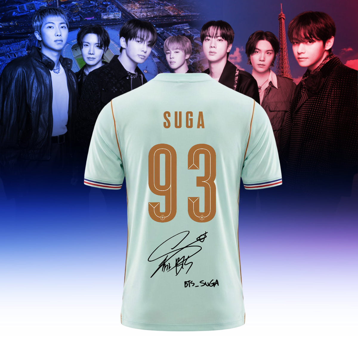 Suga BTS France Football Team Jersey