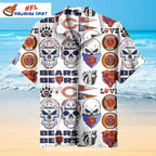 Sugar Skull Chicago Bears Aloha Shirt With Skull Patterns