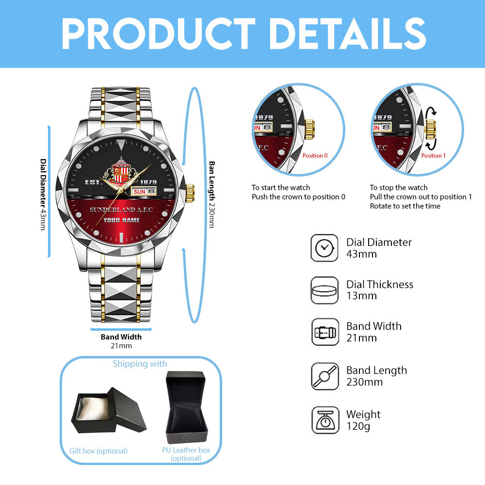 Personalized Sunderland A.F.C. Alloy Luxury Quartz Watch - TANTN15469