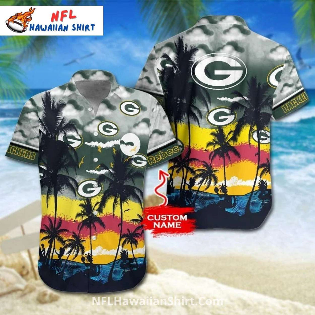 Sunset Palm Beach Packers Personalized Hawaiian Shirt
