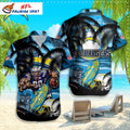 Sunset Palms And Chargers Warrior Tiki Shirt