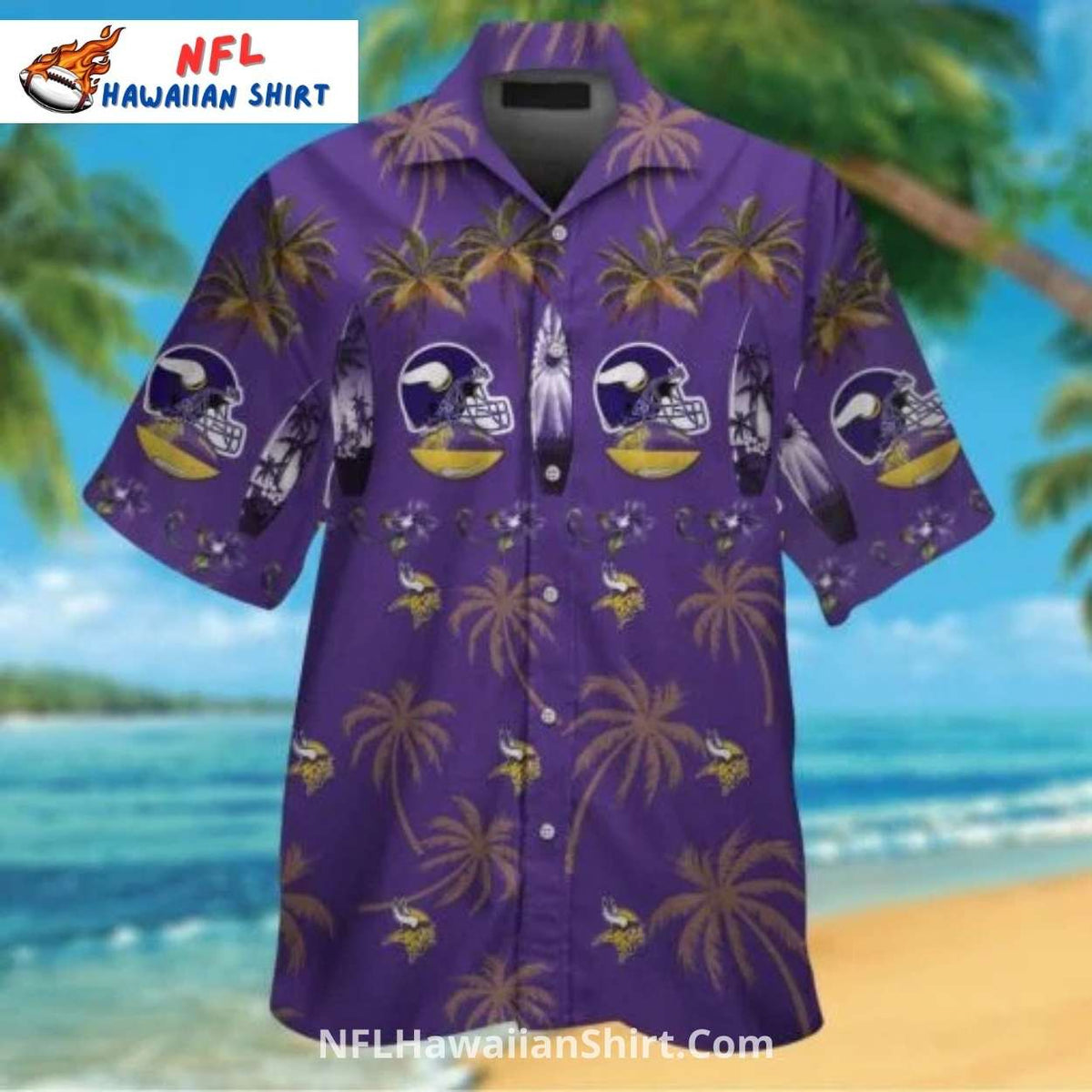 Surfboard Island Style Minnesota Vikings Hawaiian Shirt