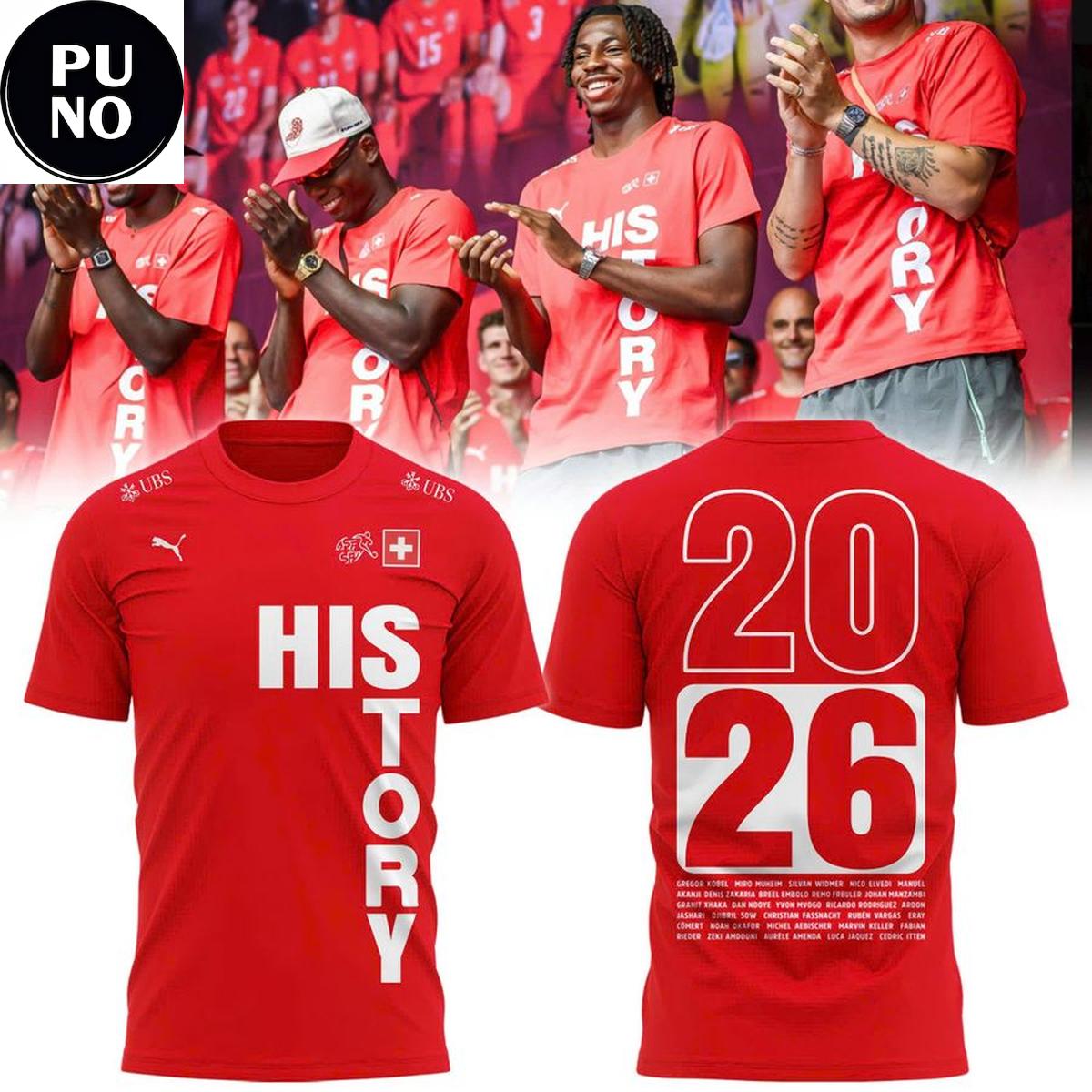 Switzerland National Soccer 2026 History T-Shirt