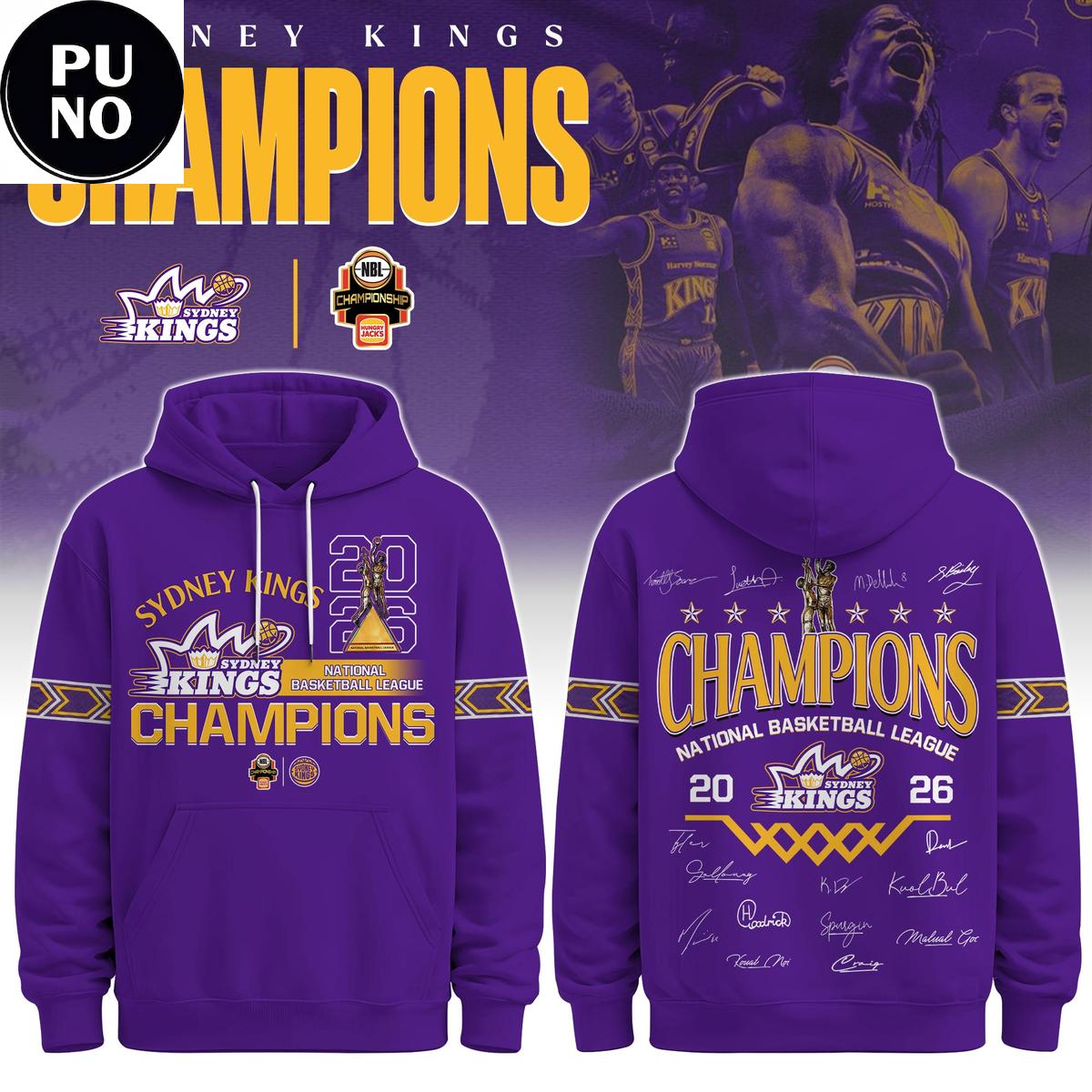 Sydney Kings Champions NBL 2026 Signed Hoodie