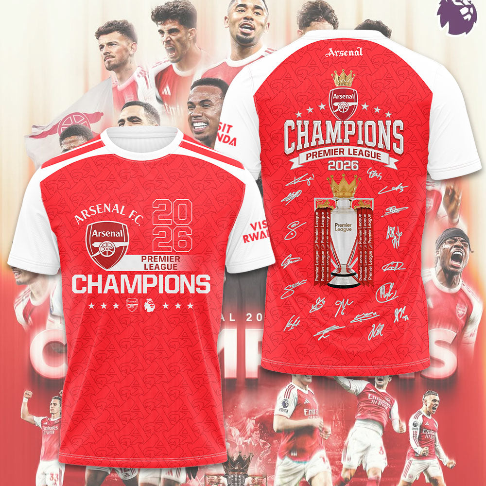 Arsenal FC Premier League Champions 25/26 3D Apparel – TMTHU6332
