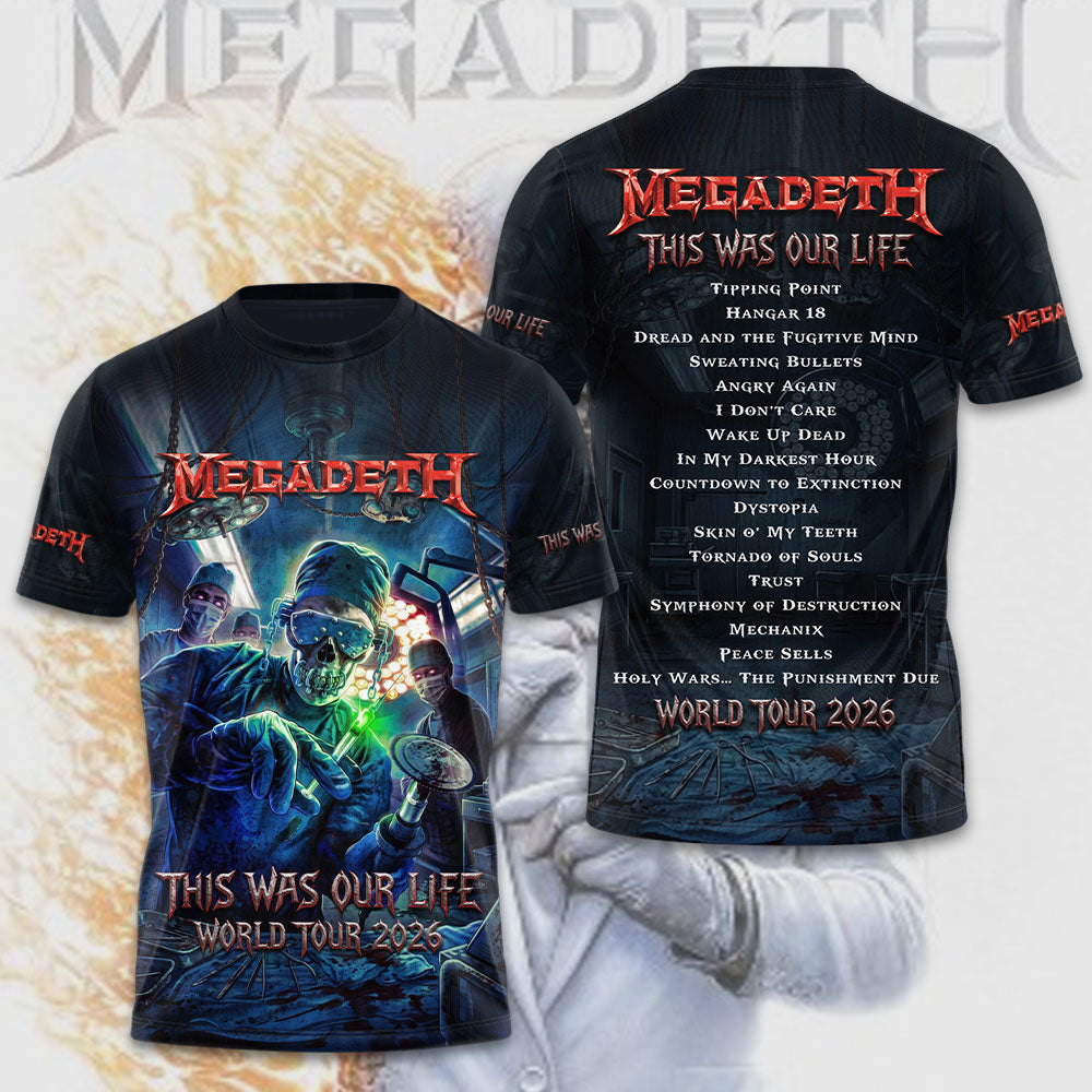Megadeth This Was Our Life 2026 3D Apparel – TMTHU7962